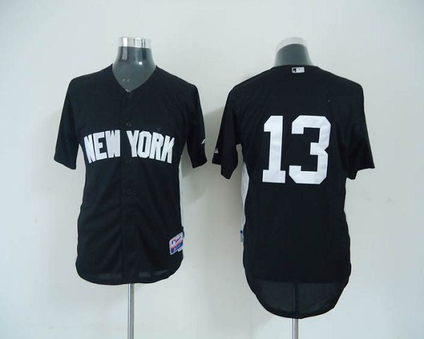 Custom Fan-Made Alex Rodriguez BP New York Yankees #13 Black 2011 Baseball Jersey