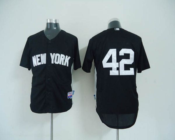 Custom Fan-Made Mariano Rivera BP New York Yankees #42 Black 2011 Baseball Jersey