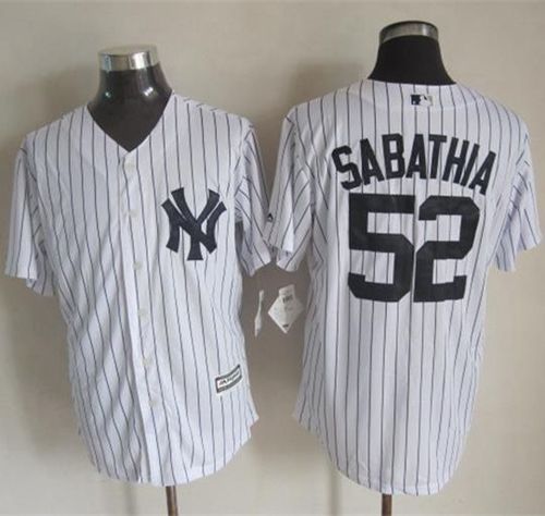 Custom Fan-Made C.C. Sabathia New York Yankees #52 White Baseball Jersey