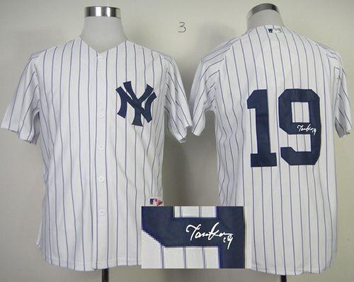 Custom Fan-Made Masahiro Tanaka Autographed New York Yankees #19 White Baseball Jersey