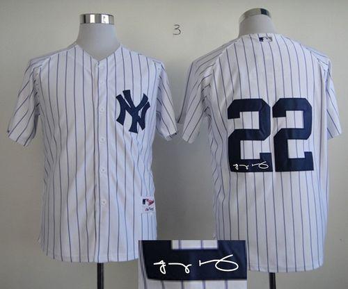 Custom Fan-Made Jacoby Ellsbury Autographed New York Yankees #22 White Baseball Jersey