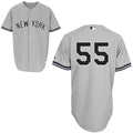 Custom Fan-Made Russell Martin New York Yankees #55 Grey Baseball Jersey
