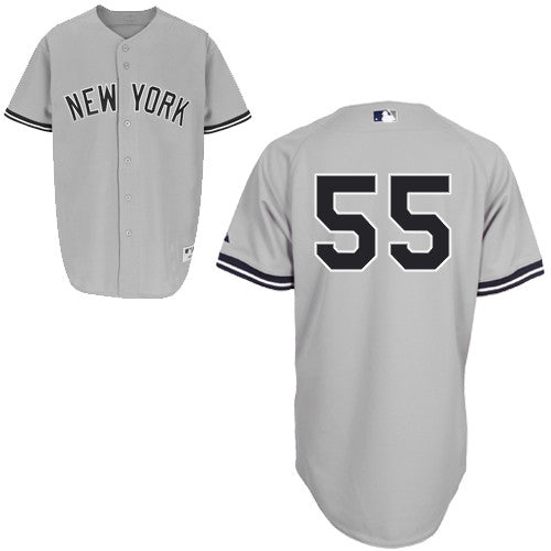 Custom Fan-Made Russell Martin New York Yankees #55 Grey Baseball Jersey