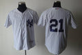 Custom Fan-Made Paul O'Neill Cooperstown New York Yankees #21 White Baseball Jersey