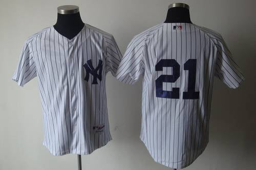 Custom Fan-Made Paul O'Neill Cooperstown New York Yankees #21 White Baseball Jersey