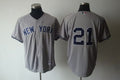 Custom Fan-Made Paul O'Neill New York Yankees #21 Grey Baseball Jersey