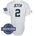 Custom Fan-Made Derek Jeter Hits New York Yankees #2 White Baseball Jersey
