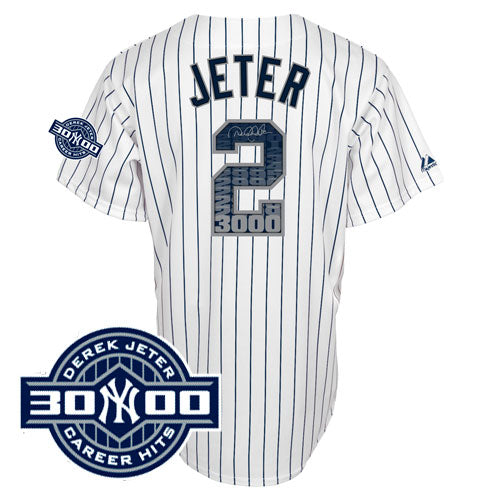 Custom Fan-Made Derek Jeter Special Hits New York Yankees #2 White Baseball Jersey
