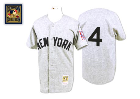 Custom Fan-Made Lou Gehrig New York Yankees #4 Grey 1939 Baseball Jersey
