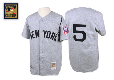 Custom Fan-Made Joe DiMaggio New York Yankees #5 Grey 1939 Baseball Jersey