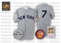 Custom Fan-Made Mickey Mantle New York Yankees #7 Grey 1952 Baseball Jersey