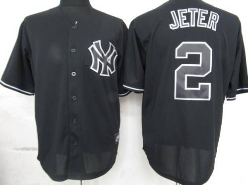 Custom Fan-Made Derek Jeter New York Yankees #2 Black Baseball Jersey