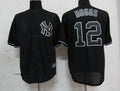 Custom Fan-Made Wade Boggs New York Yankees #12 Black Baseball Jersey