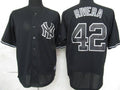 Custom Fan-Made Mariano Rivera New York Yankees #42 Black Baseball Jersey