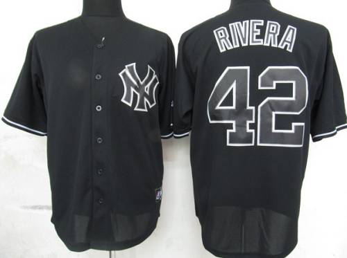 Custom Fan-Made Mariano Rivera New York Yankees #42 Black Baseball Jersey