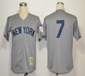 Custom Fan-Made Mickey Mantle New York Yankees #7 Grey 1951 Throwback Baseball Jersey