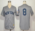 Custom Fan-Made Yogi Berra New York Yankees #8 Grey 1951 Throwback Baseball Jersey