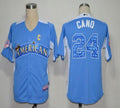 Custom Fan-Made Robinson Cano BP New York Yankees #24 Blue 2012 All-Star Edition Baseball Jersey