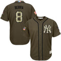 Custom Fan-Made Yogi Berra New York Yankees #8 Green Service Edition Baseball Jersey