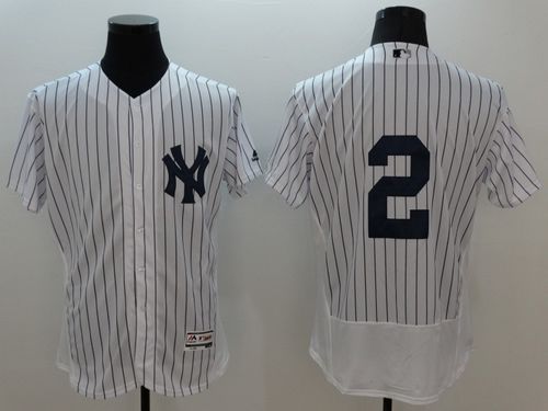 Custom Fan-Made Derek Jeter New York Yankees #2 White Baseball Jersey
