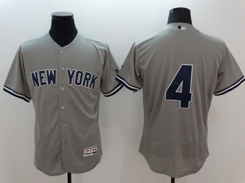 Custom Fan-Made Lou Gehrig New York Yankees #4 Grey Baseball Jersey