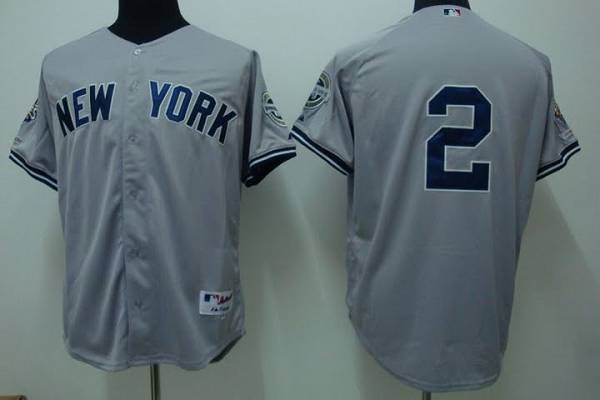 Custom Fan-Made Derek Jeter New York Yankees #2 Grey Baseball Jersey