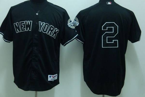 Custom Fan-Made Derek Jeter New York Yankees #2 Black Baseball Jersey