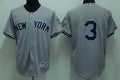 Custom Fan-Made Babe Ruth New York Yankees #3 Grey Baseball Jersey