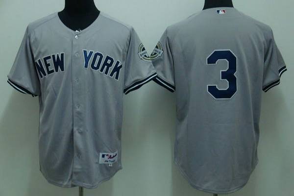 Custom Fan-Made Babe Ruth New York Yankees #3 Grey Baseball Jersey