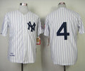 Custom Fan-Made Lou Gehrig New York Yankees #4 White 1939 Throwback Baseball Jersey