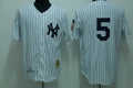 Custom Fan-Made Joe DiMaggio New York Yankees #5 White Throwback Baseball Jersey