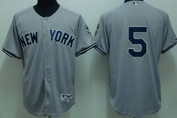 Custom Fan-Made Joe DiMaggio New York Yankees #5 Grey Baseball Jersey