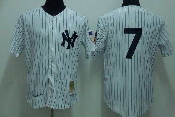 Custom Fan-Made Mickey Mantle New York Yankees #7 White Throwback Baseball Jersey