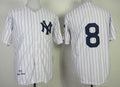 Custom Fan-Made Yogi Berra New York Yankees #8 White 1951 Throwback Baseball Jersey