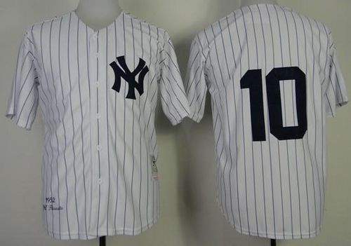 Custom Fan-Made Phil Rizzuto New York Yankees #10 White 1952 Throwback Baseball Jersey