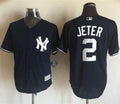 Custom Fan-Made Derek Jeter New York Yankees #2 Blue Baseball Jersey