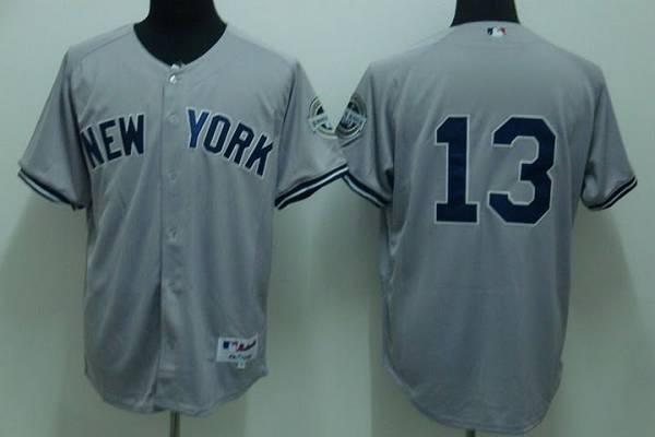 Custom Fan-Made Alex Rodriguez New York Yankees #13 Grey Baseball Jersey