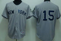 Custom Fan-Made Thurman Munson New York Yankees #15 Grey Baseball Jersey