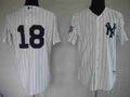 Custom Fan-Made Johnny Damon New York Yankees #18 White Baseball Jersey