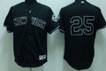 Custom Fan-Made Mark Teixeira New York Yankees #25 Black Baseball Jersey