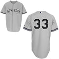 Custom Fan-Made Kelly Johnson New York Yankees #33 Grey Baseball Jersey