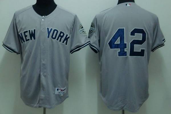 Custom Fan-Made Mariano Rivera New York Yankees #42 Grey Baseball Jersey