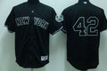 Custom Fan-Made Mariano Rivera New York Yankees #42 Black Baseball Jersey