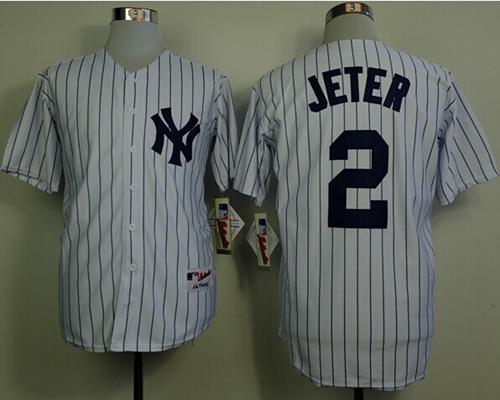 Custom Fan-Made Derek Jeter Back New York Yankees #2 White Baseball Jersey