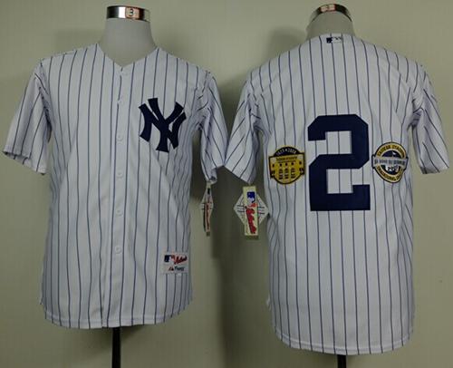 Custom Fan-Made Derek Jeter Commemorative Final Inaugural Retirement New York Yankees #2 White Baseball Jersey