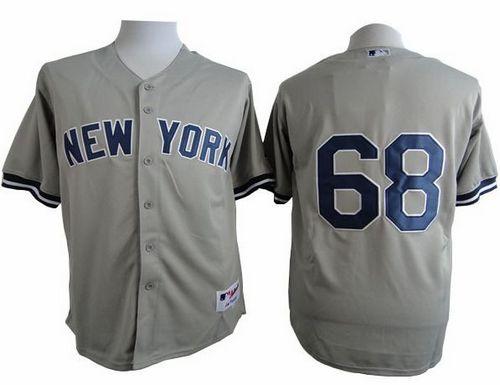 Custom Fan-Made Dellin Betances New York Yankees #68 Grey Baseball Jersey