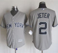 Custom Fan-Made Derek Jeter New York Yankees #2 Grey Baseball Jersey
