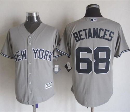Custom Fan-Made Dellin Betances New York Yankees #68 Grey Baseball Jersey